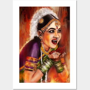 Art of Indian classical dance form Posters and Art